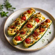 Cheesy Zucchini Boats for 4 Servings