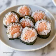 Cooked Salmon Sushi Roll with Cream Cheese