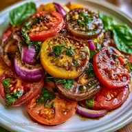 Easy Heirloom Tomato Salad with Balsamic Vinaigrette