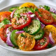 Heirloom Tomato Cucumber Salad in 15 Minutes