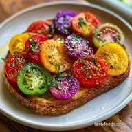 Heirloom Tomato Toast on Garlic Sourdough