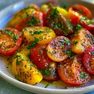 Olive Oil Heirloom Tomatoes with Garlic