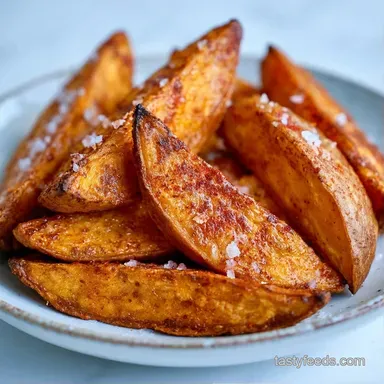 Crispy Air Fryer Sweet Potato Wedges Recipe Card