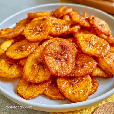 Crispy Banana Chips Baked Recipe Card