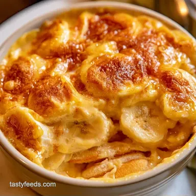 Baked Banana Pudding for 12 Servings Recipe Card