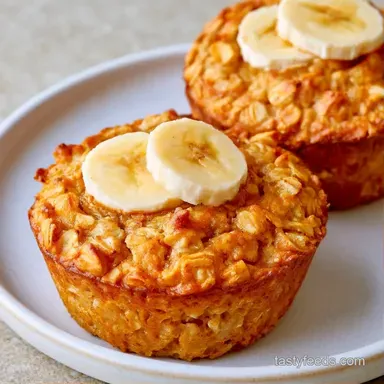 Banana Oatmeal Breakfast Cups Meal Prep Recipe Card