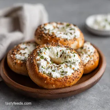 Best Cottage Cheese Bagels Recipe for 4 Servings Recipe Card