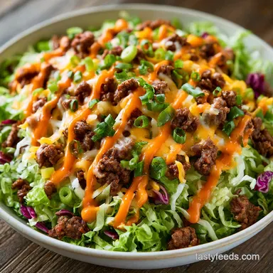 Big Mac Salad in 22 Minutes Recipe Card