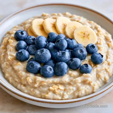 Blueberry Banana Oats with Chia Seeds Recipe Card