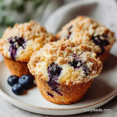 Blueberry Streusel Muffins Recipe: Bakery Style Recipe Card