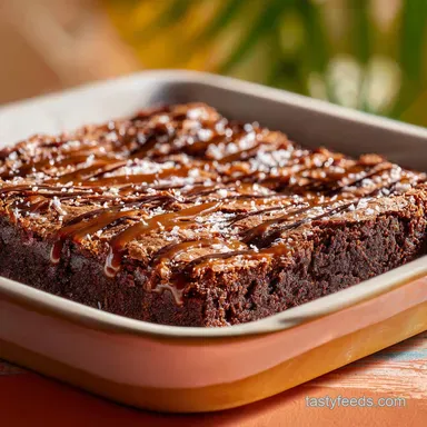 Salted Caramel Zucchini Brownies in 50 Min Recipe Card