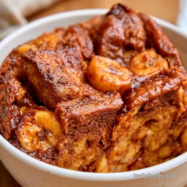 Chocolate Banana Bread Pudding for 12 Recipe Card