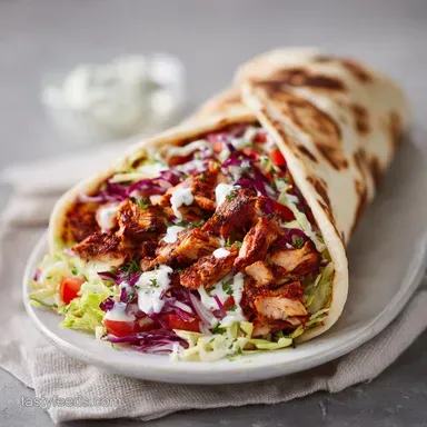 Easy Chicken Shawarma Recipe for 4 Servings with Crispy Edges Recipe Card