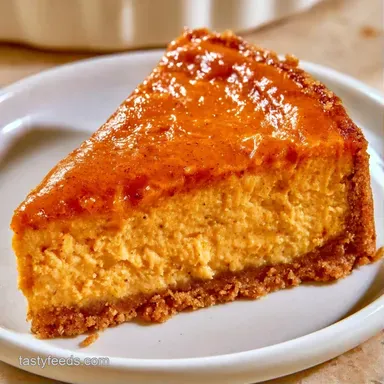 Easy Pumpkin Cheesecake for 12 Servings Recipe Card