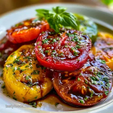 Fresh Heirloom Tomato Salad for 4 Servings Recipe Card