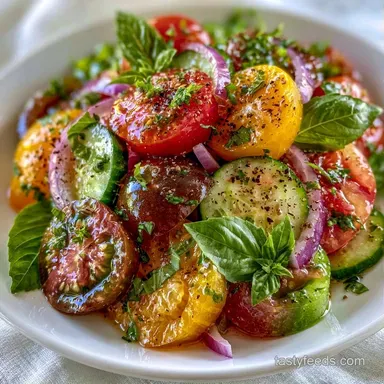 Fresh Herb Tomato Salad in 15 Minutes Recipe Card