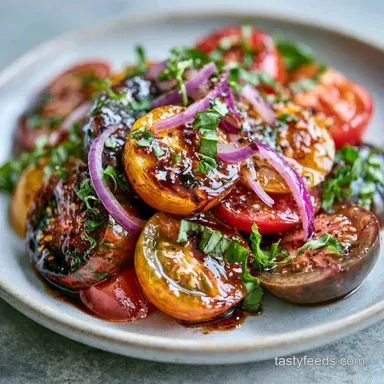 Fresh Tomato Salad in 10 Minutes Recipe Card
