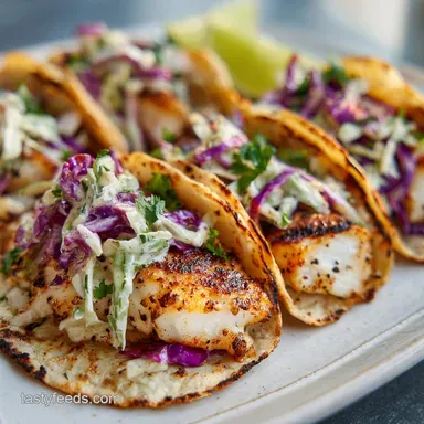 Grilled Fish Tacos with Chipotle Slaw in 20 Min