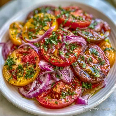 Heirloom Tomato Herb Salad in 15 Minutes Recipe Card