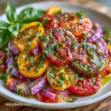 Heirloom Tomato Salad in 15 Minutes Recipe Card