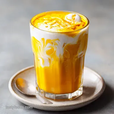Iced Golden Milk Latte in 5 Minutes Recipe Card