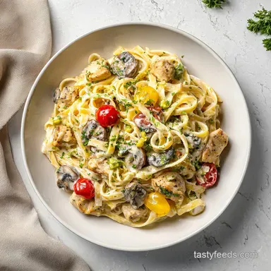 Marry Me Chicken Pasta Recipe for 4 Servings Recipe Card