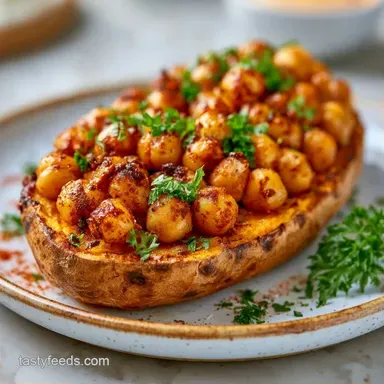 Mediterranean Baked Sweet Potatoes - 45m Recipe Card