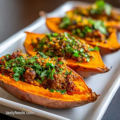 Mexican Stuffed Sweet Potatoes: Meal Prep Recipe Card