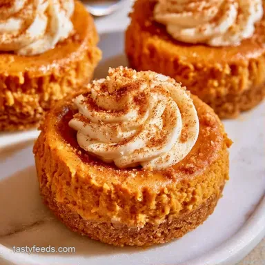 Mini Pumpkin Cheesecakes with Graham Crust Recipe Card