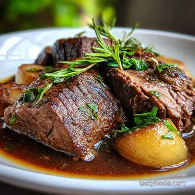 Braised Mock Tenderloin Recipe Dutch Oven for 6 Servings Recipe Card