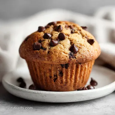 Chocolate Chip Banana Muffins Recipe: Tender Crumb Recipe Card