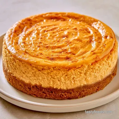No-Bake Pumpkin Cheesecake for 8 Servings Recipe Card