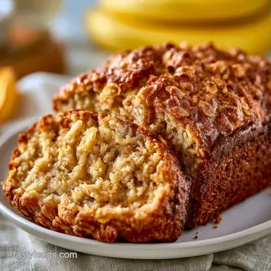 Oatmeal Banana Bread with Maple Syrup Recipe Card