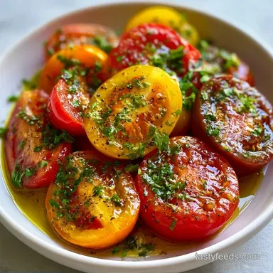 Olive Oil Heirloom Tomatoes (6 Servings) Recipe Card