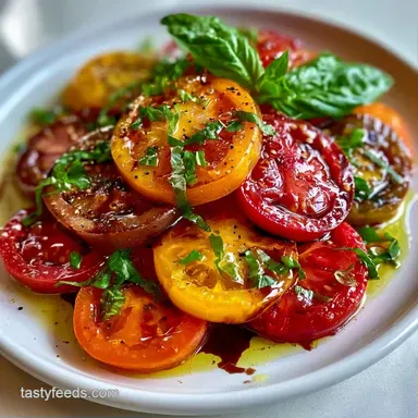 Salted Heirloom Tomatoes in 45 Minutes Recipe Card
