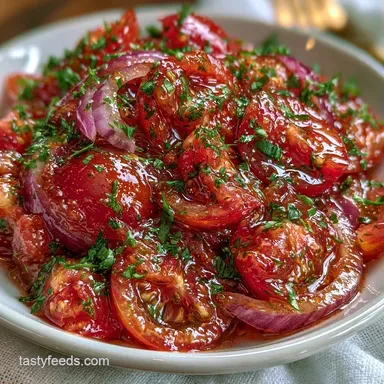 Simple Tomato Salad in 20 Minutes Recipe Card