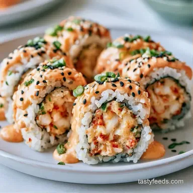 Spicy Crab Sushi for 4 Rolls Recipe Card