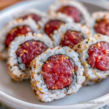 Spicy Tuna Sushi Roll in 35 Minutes Recipe Card