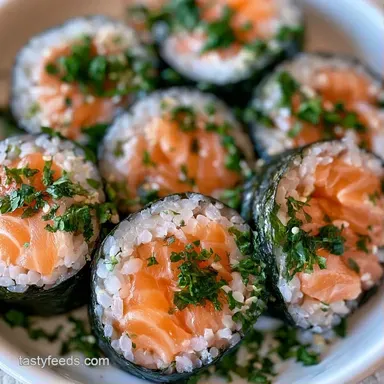 Sushi Grade Salmon Maki in 45 Minutes Recipe Card