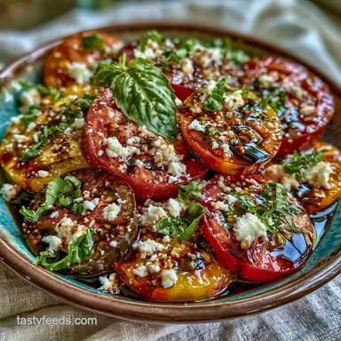 Vegetarian Heirloom Tomato Salad for 4 Recipe Card
