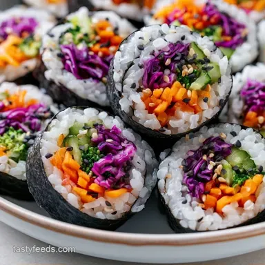 Vegetarian Sushi Rolls for 4 Rolls Recipe Card