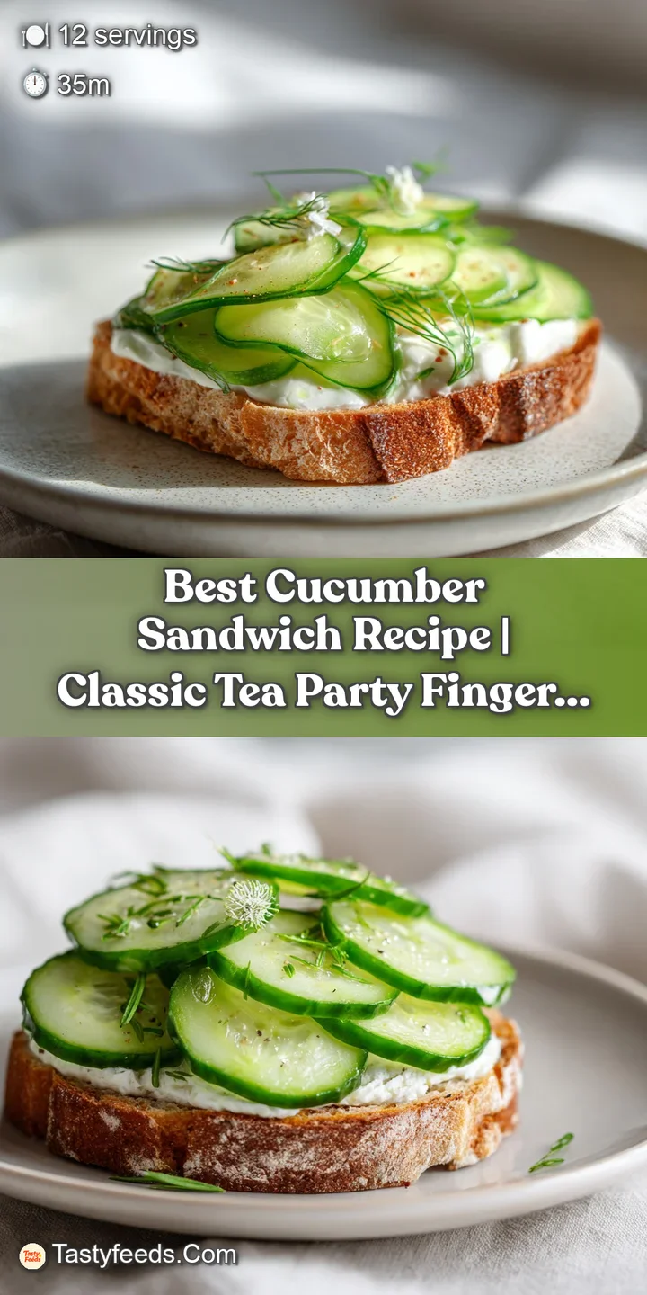 Close-up of a cucumber sandwich revealing the crisp, pale green slices and creamy spread.