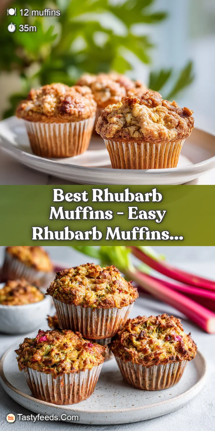 Close-up of a tender rhubarb muffin, showcasing a vibrant pink swirl and a moist, cakey texture.