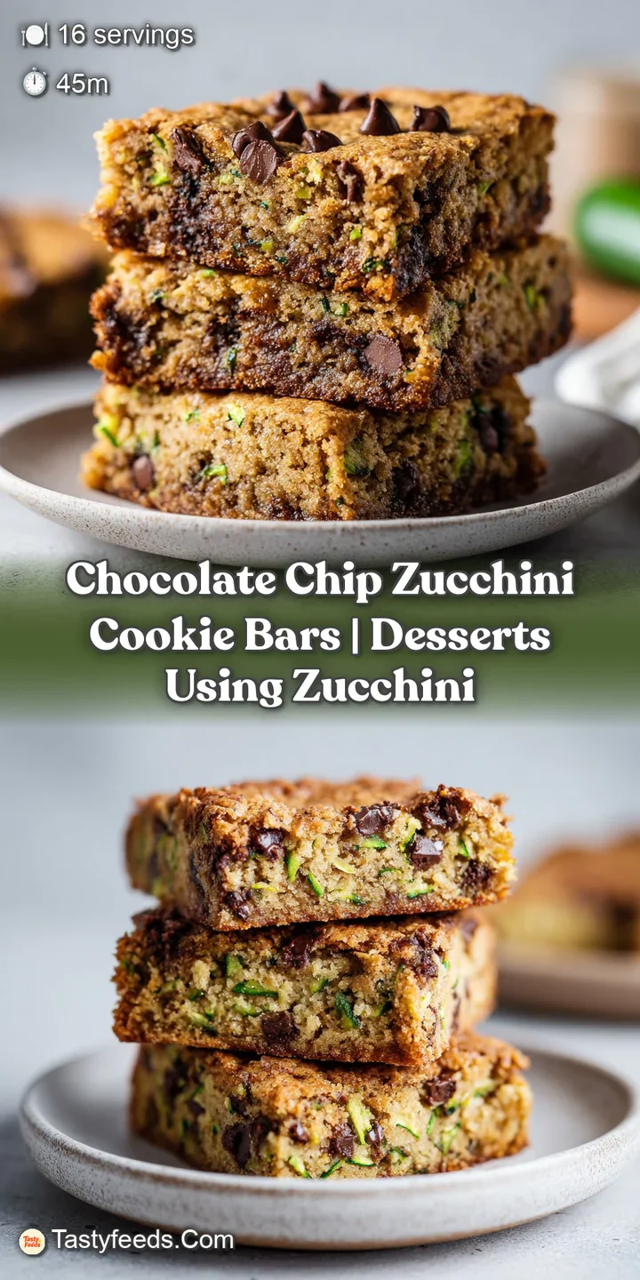 Close-up of a soft, chewy chocolate chip zucchini bar, showing melted chocolate and moist crumbs; enticing and rustic.