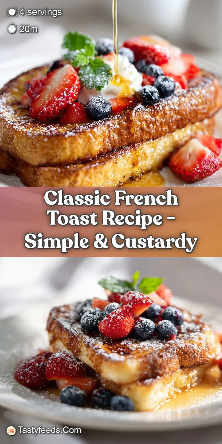 Close-up of glistening French toast, soaked in syrup, showing its soft, custardy interior; a tempting and comforting morni...