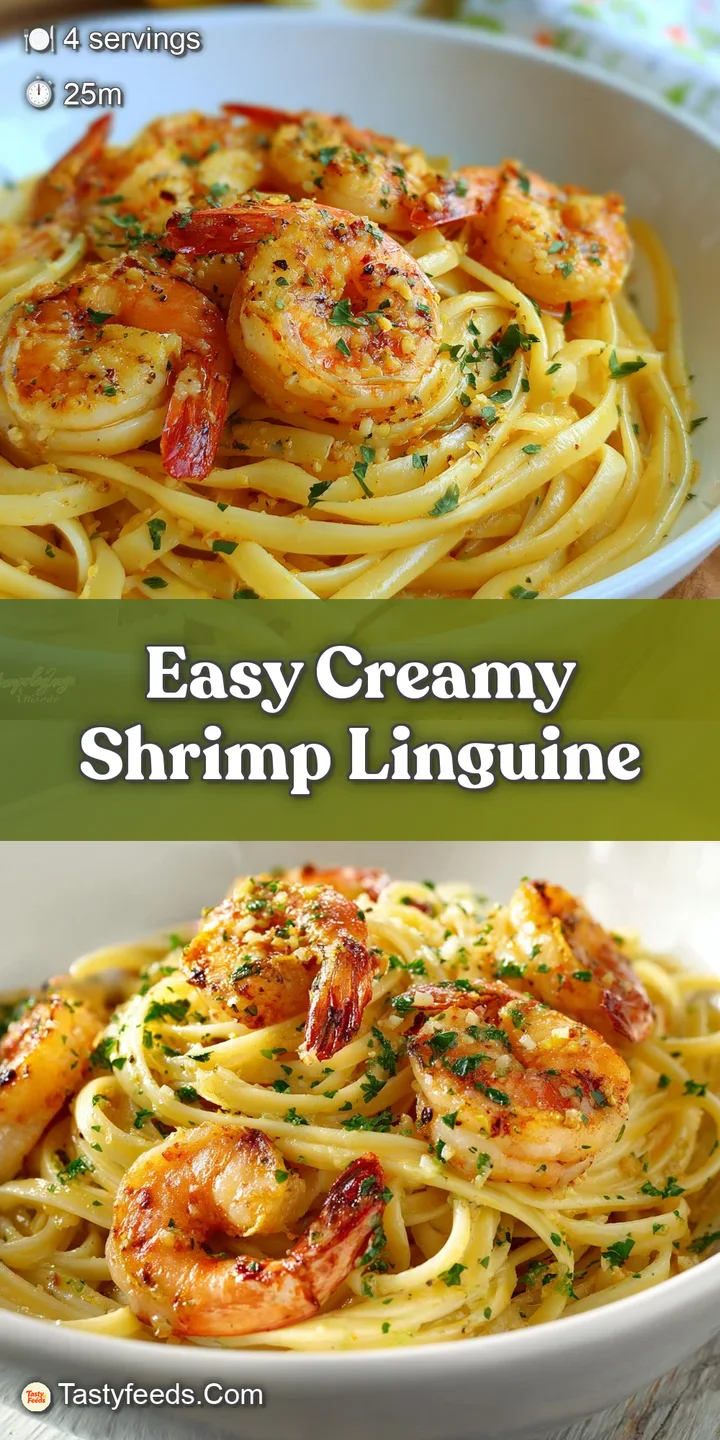 Appetizing close-up: Creamy, twirled linguine with succulent shrimp and flecks of garlic, hinting at a savory seafood deli...