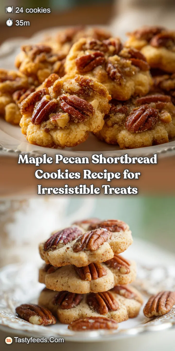 Close-up of a maple pecan shortbread cookie, showcasing the crumbly texture and glistening syrup. Deliciously inviting and...