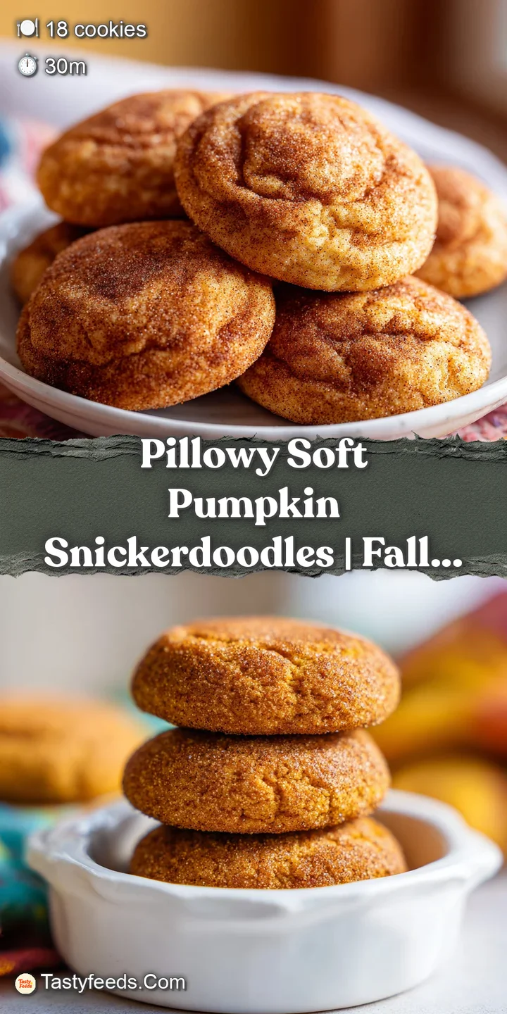 Close-up of a soft, chewy pumpkin snickerdoodle, its sugary crust cracked open revealing a moist, warmly spiced interior.