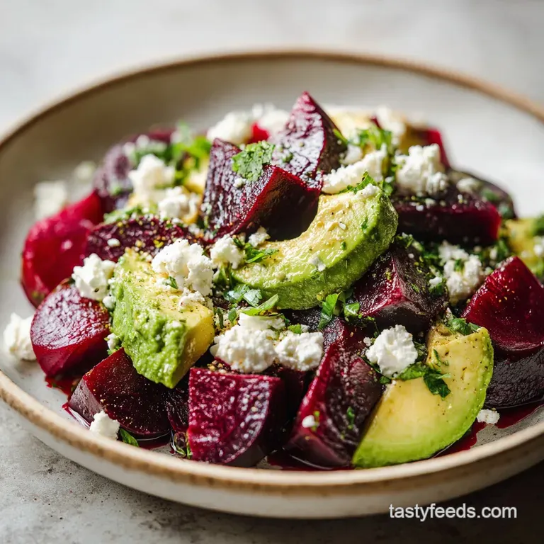 Roasted Beet Avocado Feta Salad Recipe