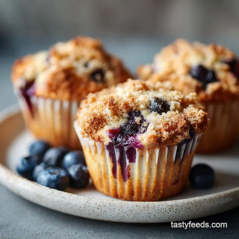 Blueberry Streusel Muffins Recipe with Crunch